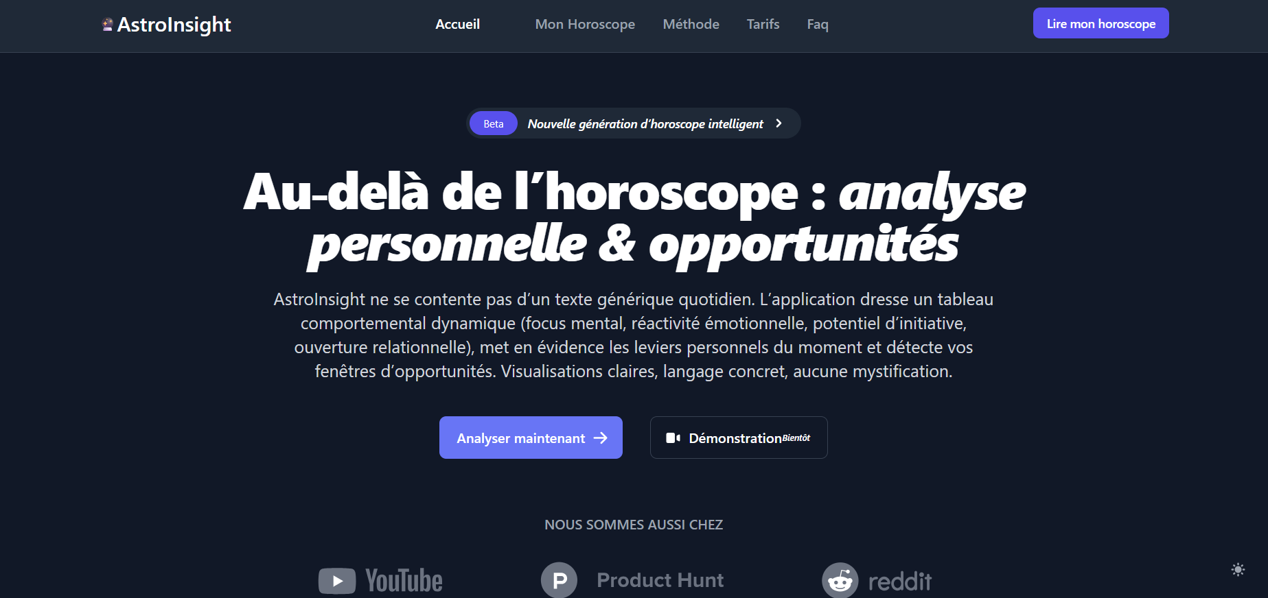 Capture d'écran de l'application AstroInsightAstroInsight