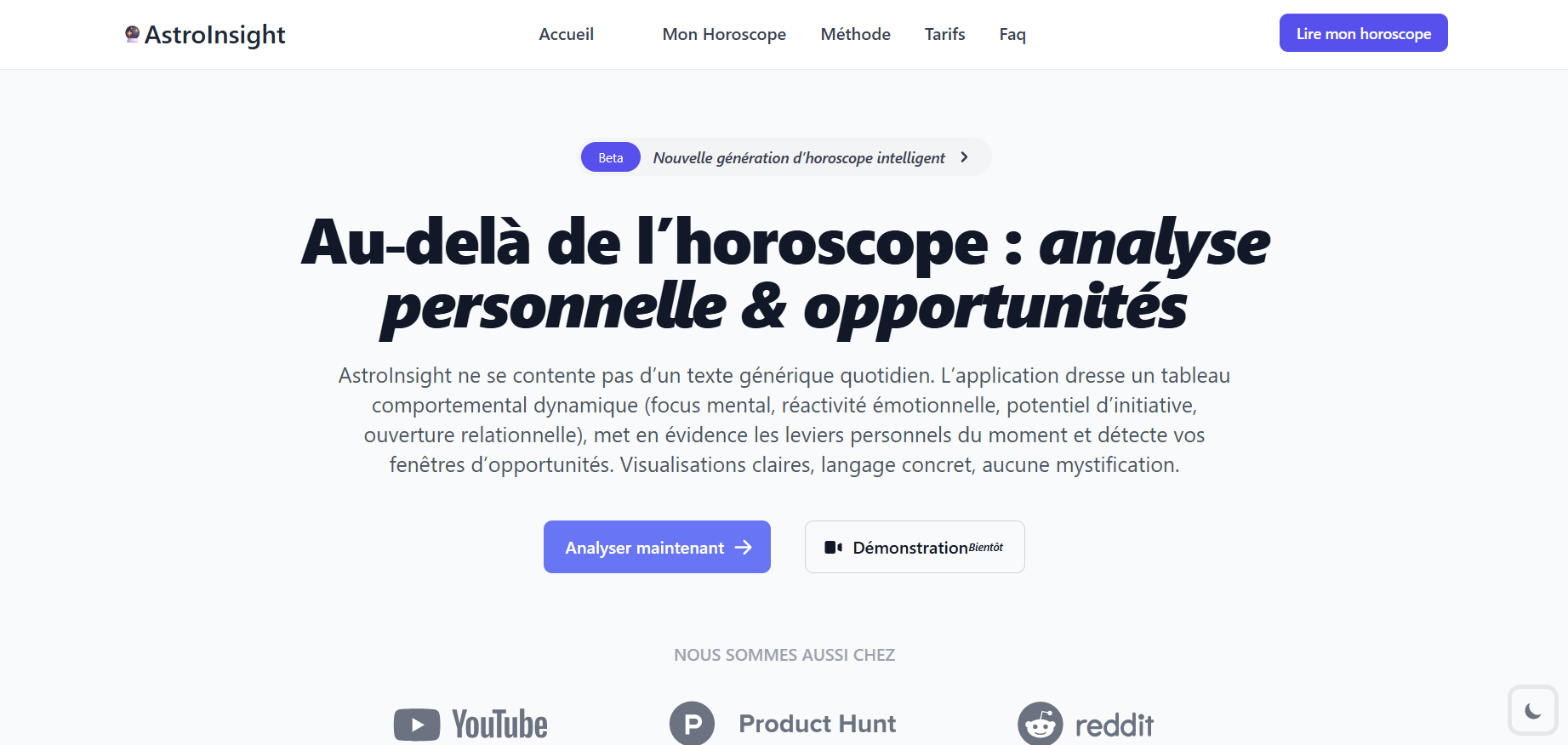 Capture d'écran de l'application AstroInsightAstroInsight