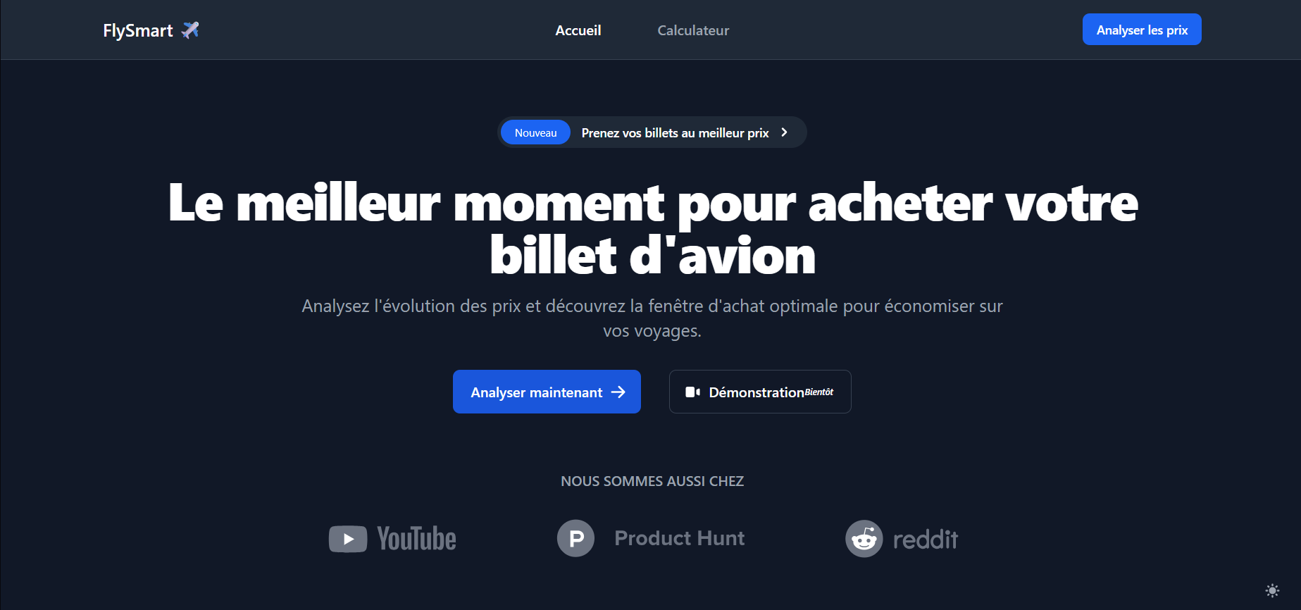 Capture d'écran de l'application FlySmartFlySmart