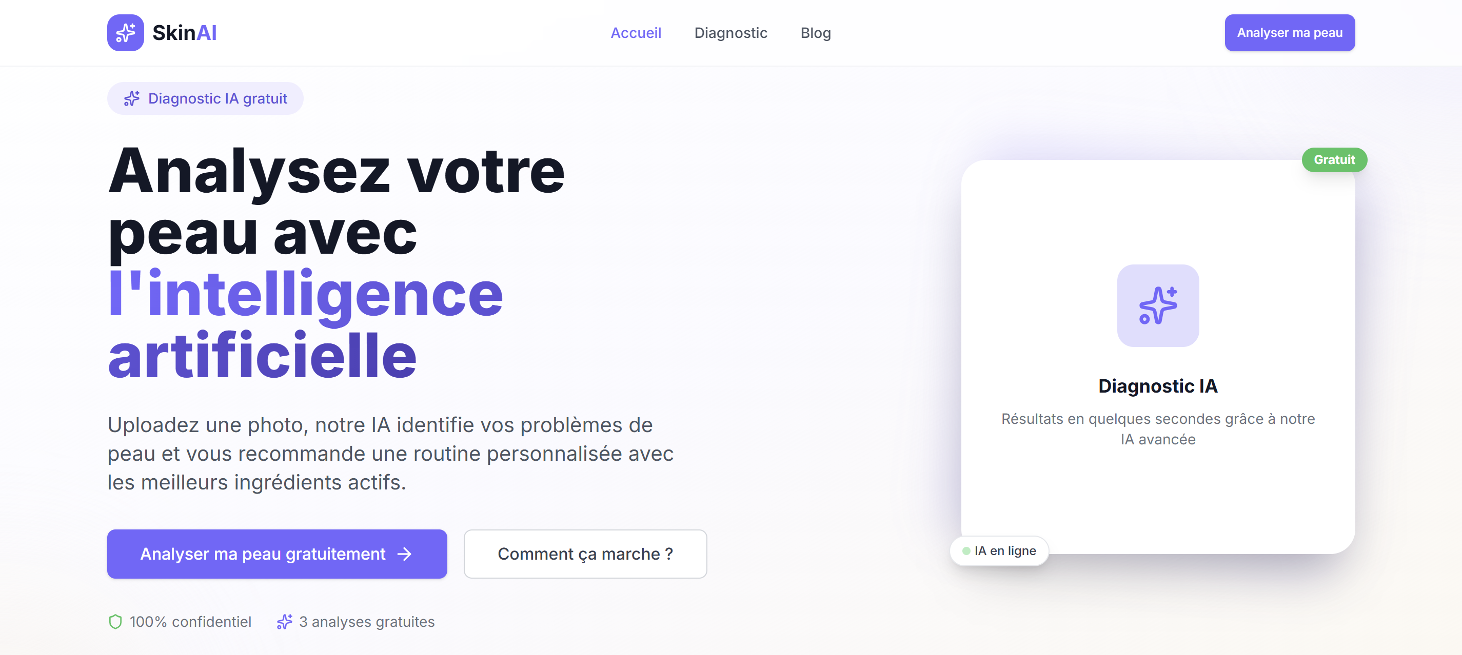 Capture d'écran de l'application SkinCareAISkinCareAI